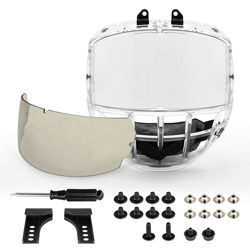 Sa loob ng anti-fog, sa labas na anti-scratch coating Junior Ice Hockey Cage XS Replacement Set